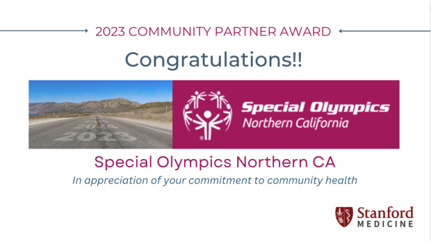 2023 21st Annual Community Health Symposium Community Partner Award | Special Olympics Norther CA